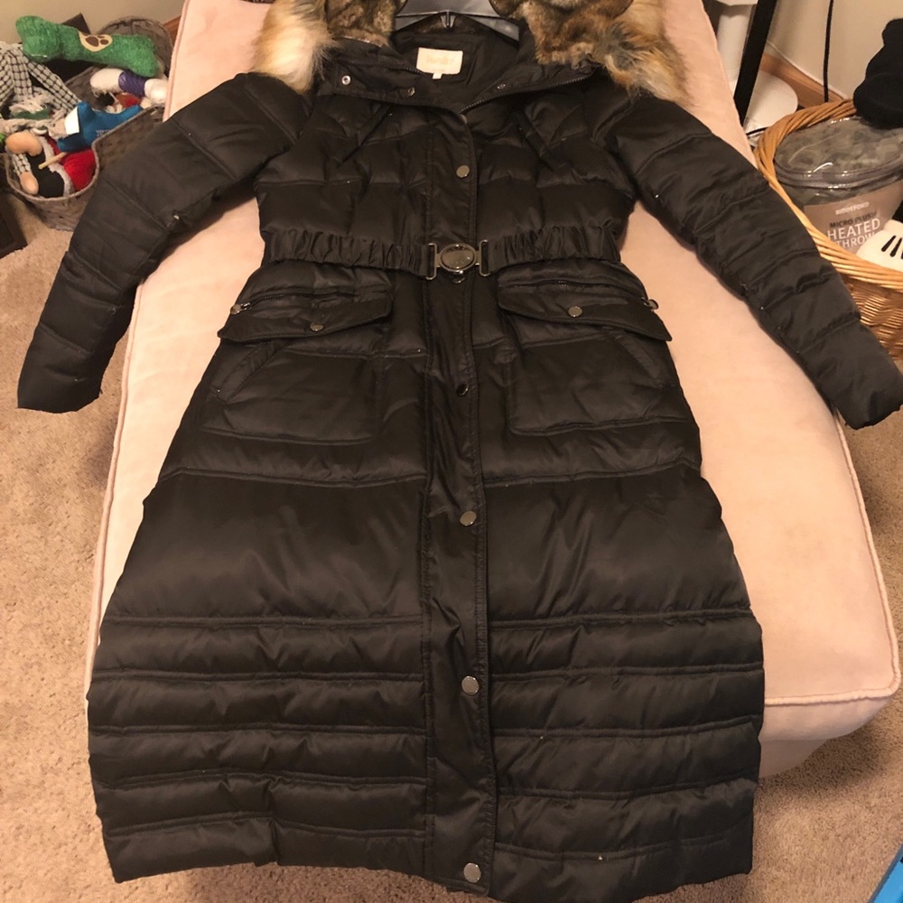 Long ankle length down coat